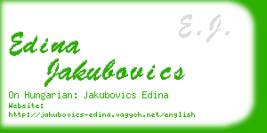 edina jakubovics business card